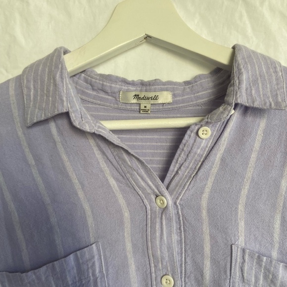 Madewell Linen-Blend Button-Up Drawstring Shirt in
Stripe-Play Size Medium - Picture 9 of 14